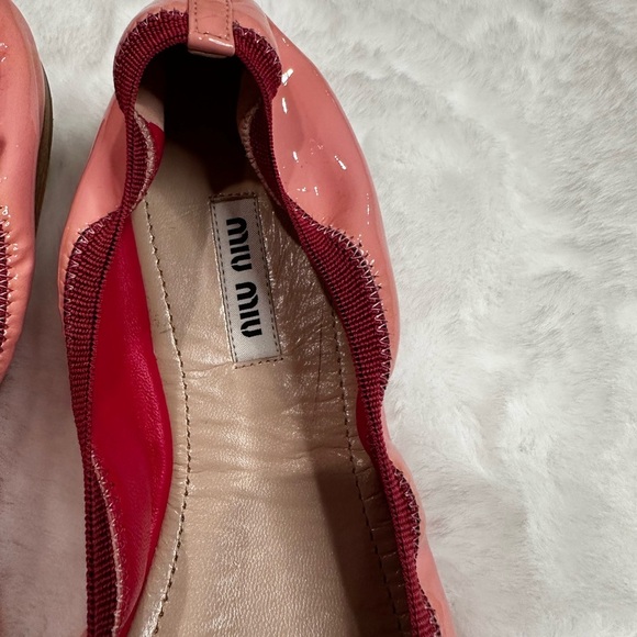 Miu Miu Pink Crystal Embellished Flats - Picture 3 of 8